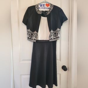 Coldwater Creek Linen Sheath Dress + embroidered jacket - 2 pieces - 10P EUC